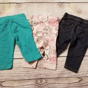 3 baby girl pants size 0-3 and 3-6